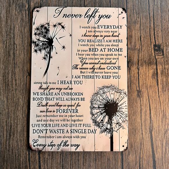 Wall Hanging Sign Metal Sign Flower Dandelion Encouragement NEW Gift FAST SHIP - Picture 1 of 3